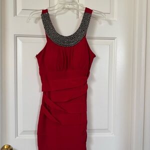 City Triangles size Medium red dress - sequenced collar.